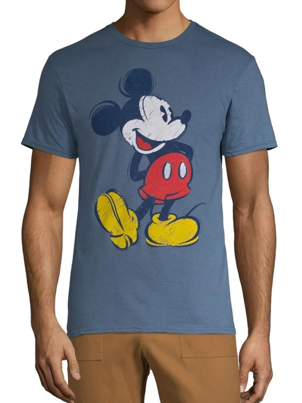 Mickey Mouse Vintage Style Graphic Tee Medium Unisex Blue Gray Disney T-shirt